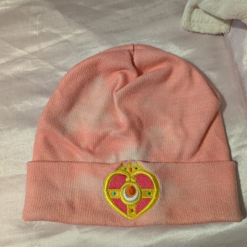 Pink Kids Beanie with Heart Patch